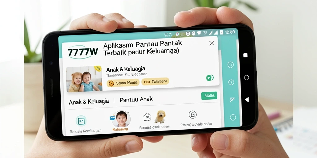 Tampilan antarmuka 7777W yang ramah pengguna untuk Pantau Anak.