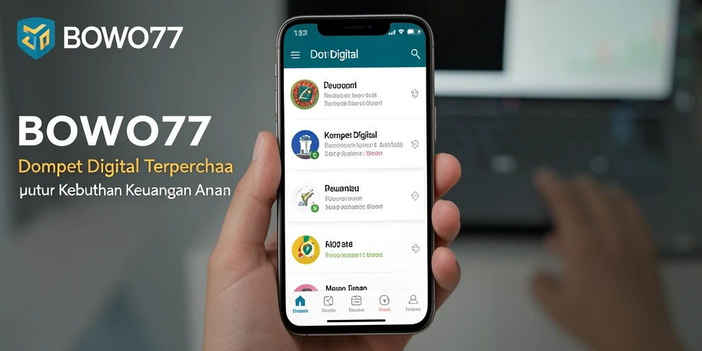 Antarmuka BOWO77 yang sederhana dan intuitif untuk Dompet Digital.