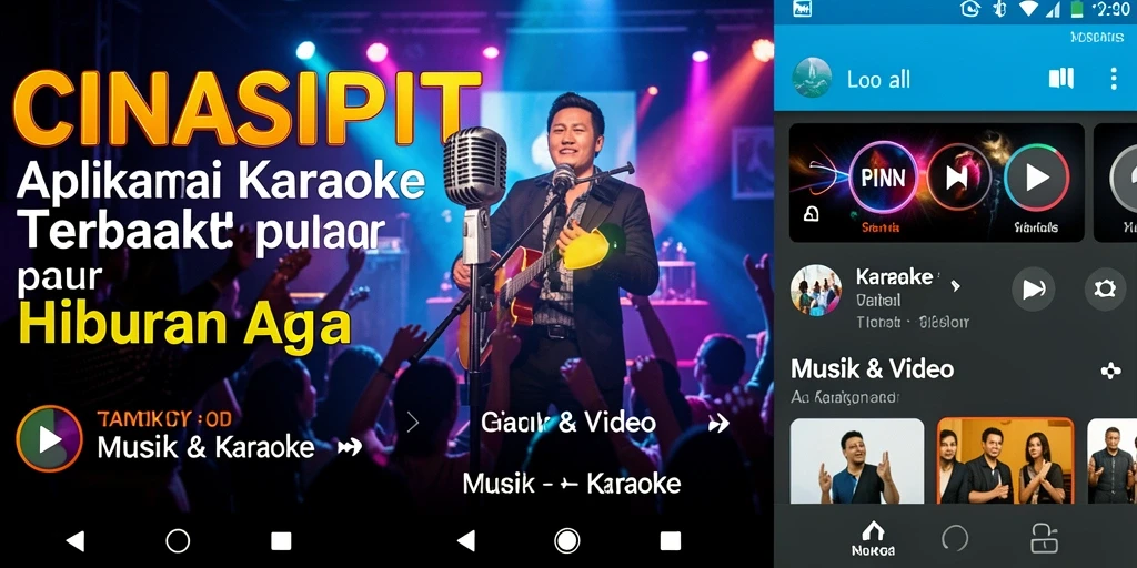 Tampilan antarmuka aplikasi CINASIPIT saat sesi karaoke.