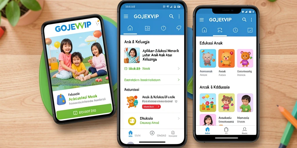 Tampilan antarmuka GOJEKVIP yang ramah anak.