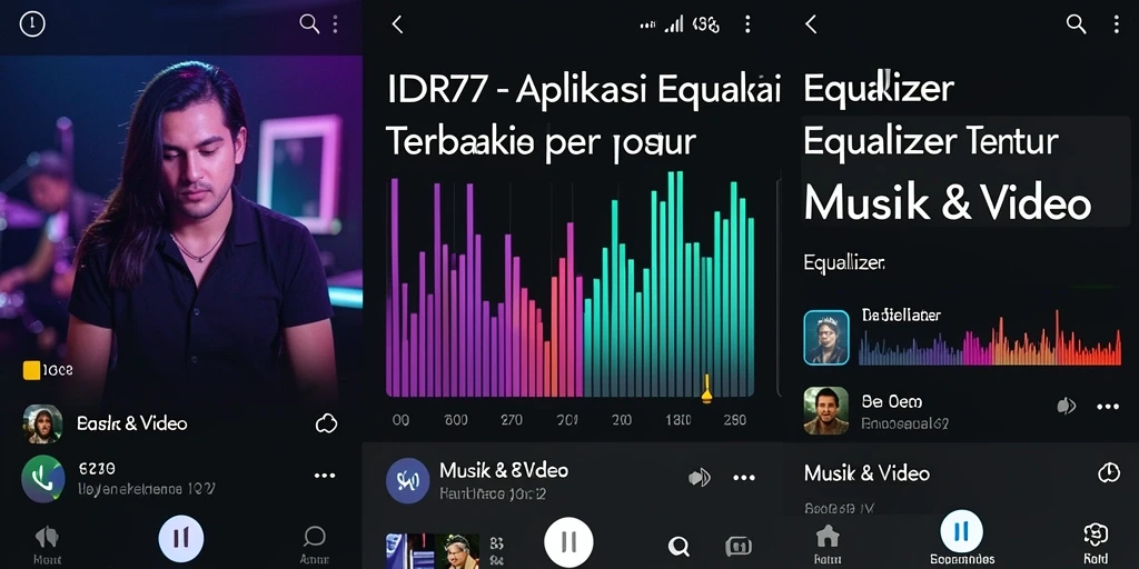 Antarmuka aplikasi IDR77 dengan berbagai pengaturan Equalizer.