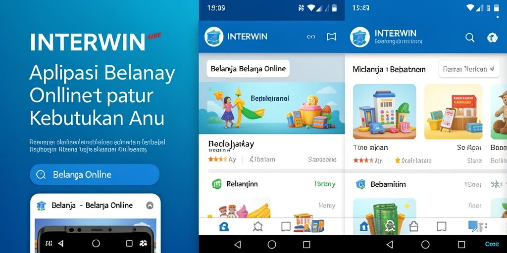 Tampilan antarmuka aplikasi INTERWIN yang mudah digunakan untuk Belanja Online.